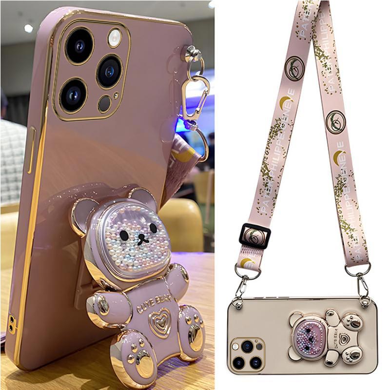Fragance X - Quicksandหมีผู้ถือเชือกเส้นเล็กสําหรับiPhone 14 11 12 13 Pro