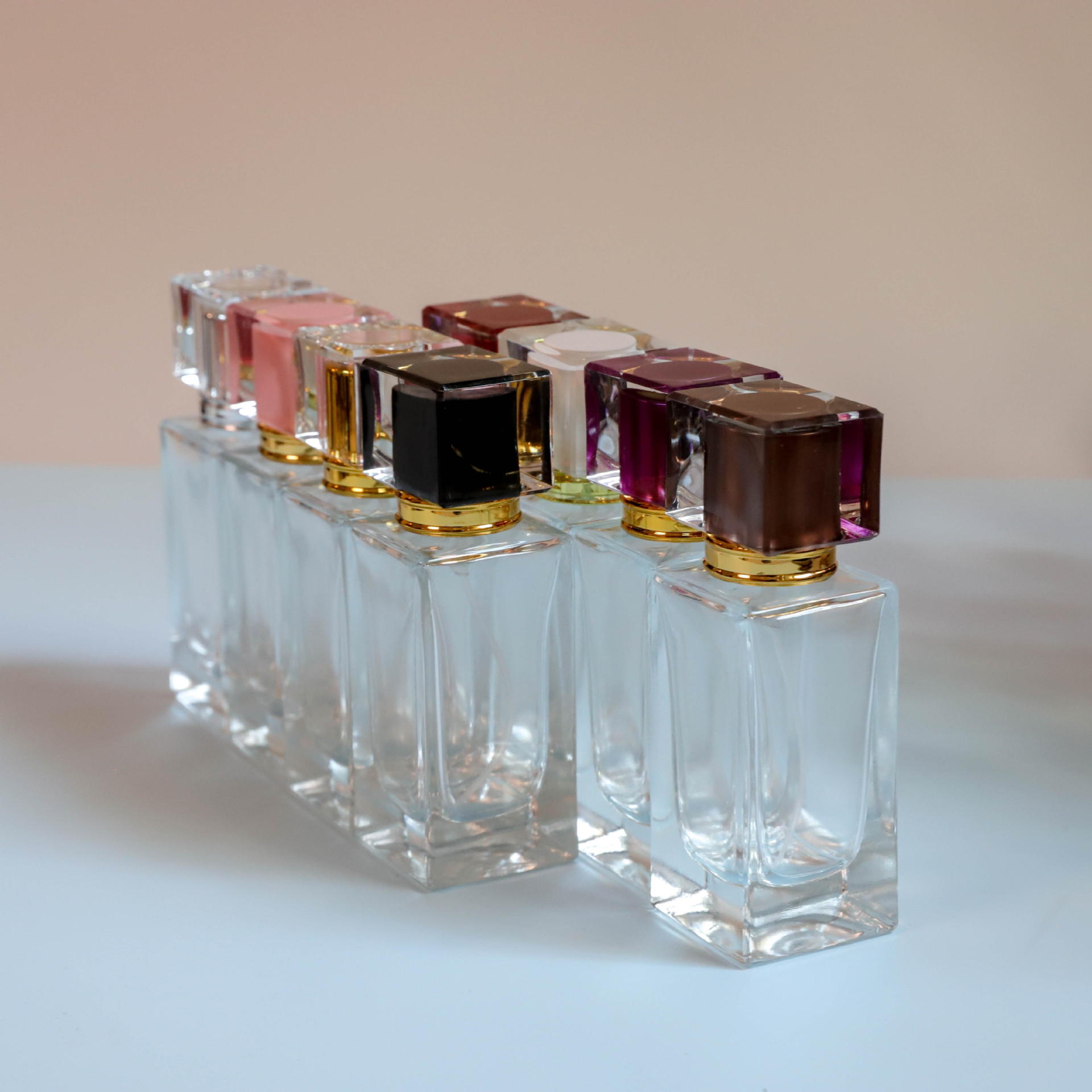Perfume Fragrance Story - ขวดน้ำหอมแบบเติมได้ระดับพรีเมียม ขวดแก้วใส ขวดสเปรย์เปล่า 50 มล. ขวดเครื่องสำอางแบบพกพาความจุขนาดใหญ่สำหรับเดินทาง