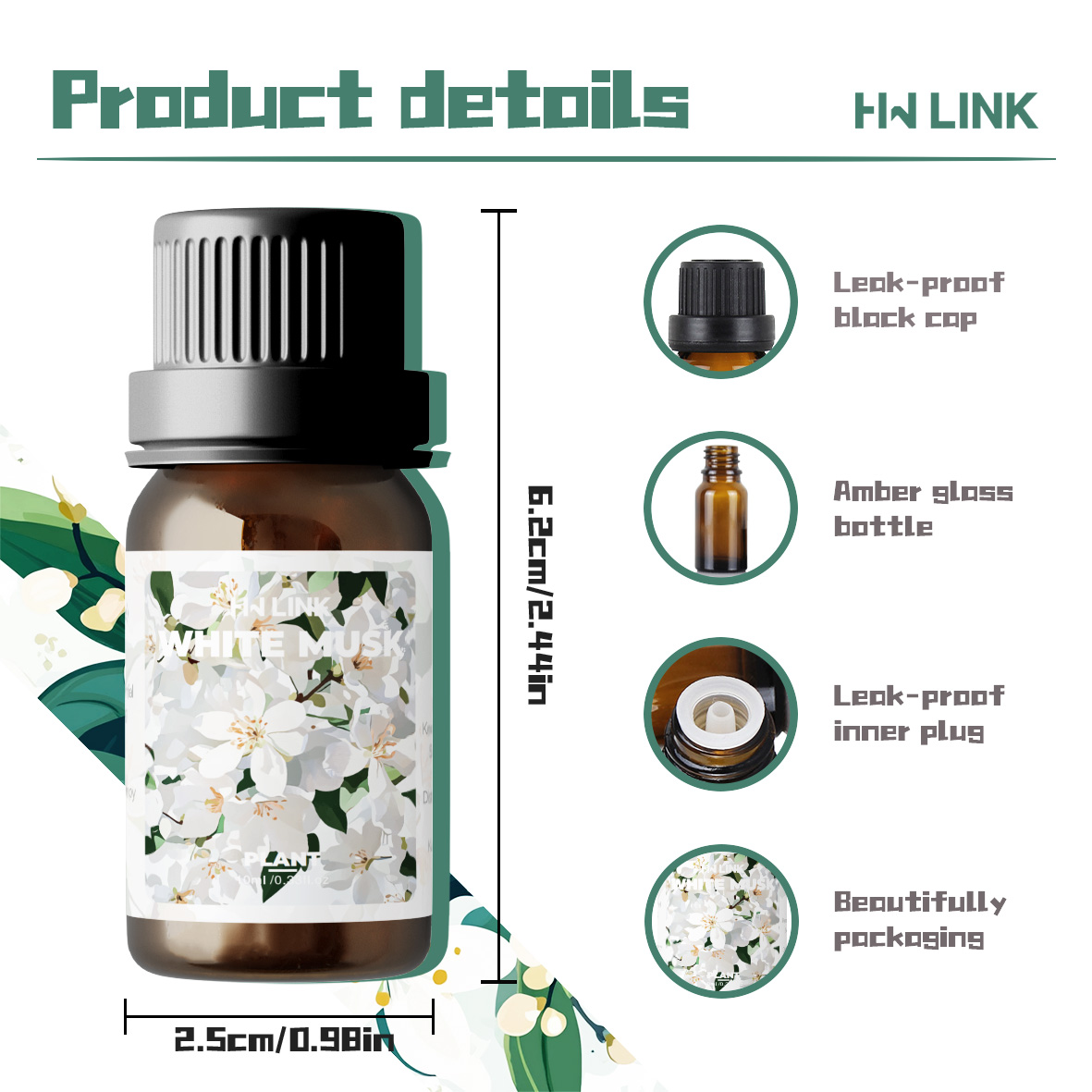น้ำมันหอมกลิ่นมัสค์สีขาว 10 มล - Perfume Fragrance Oils For Candles บทวิจารณ์และราคา