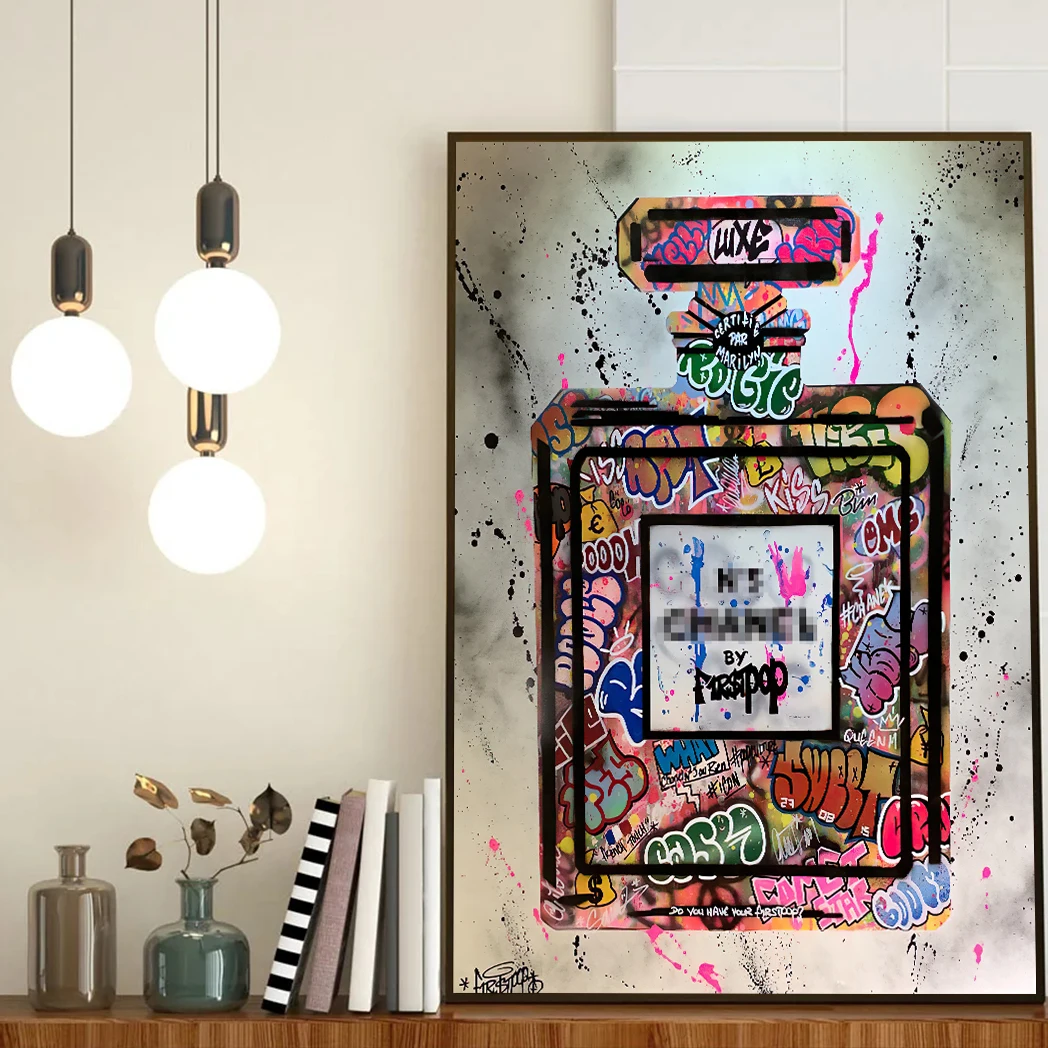 ภาพพิมพ์บนผ้าใบลายกราฟฟิตี้สไต - Perfume Fragrance House บทวิจารณ์และราคา